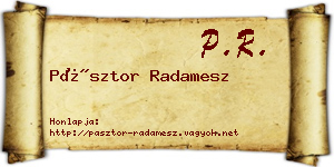 Pásztor Radamesz névjegykártya