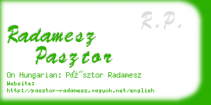 radamesz pasztor business card